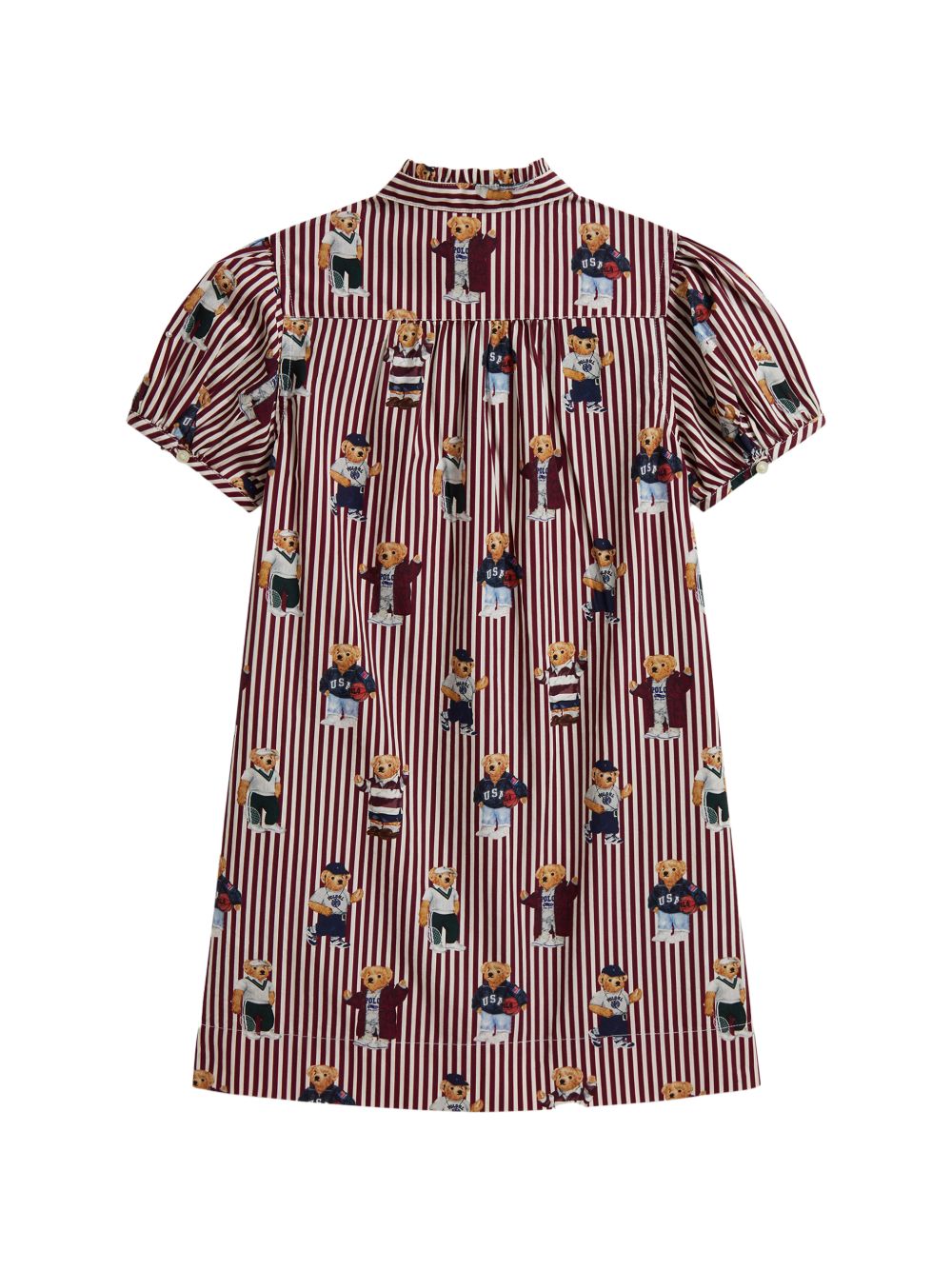 Abito per bambina Ralph Lauren Kids borgogna con motivo a righe verticali 312B35632 001 Ralph Lauren kids 