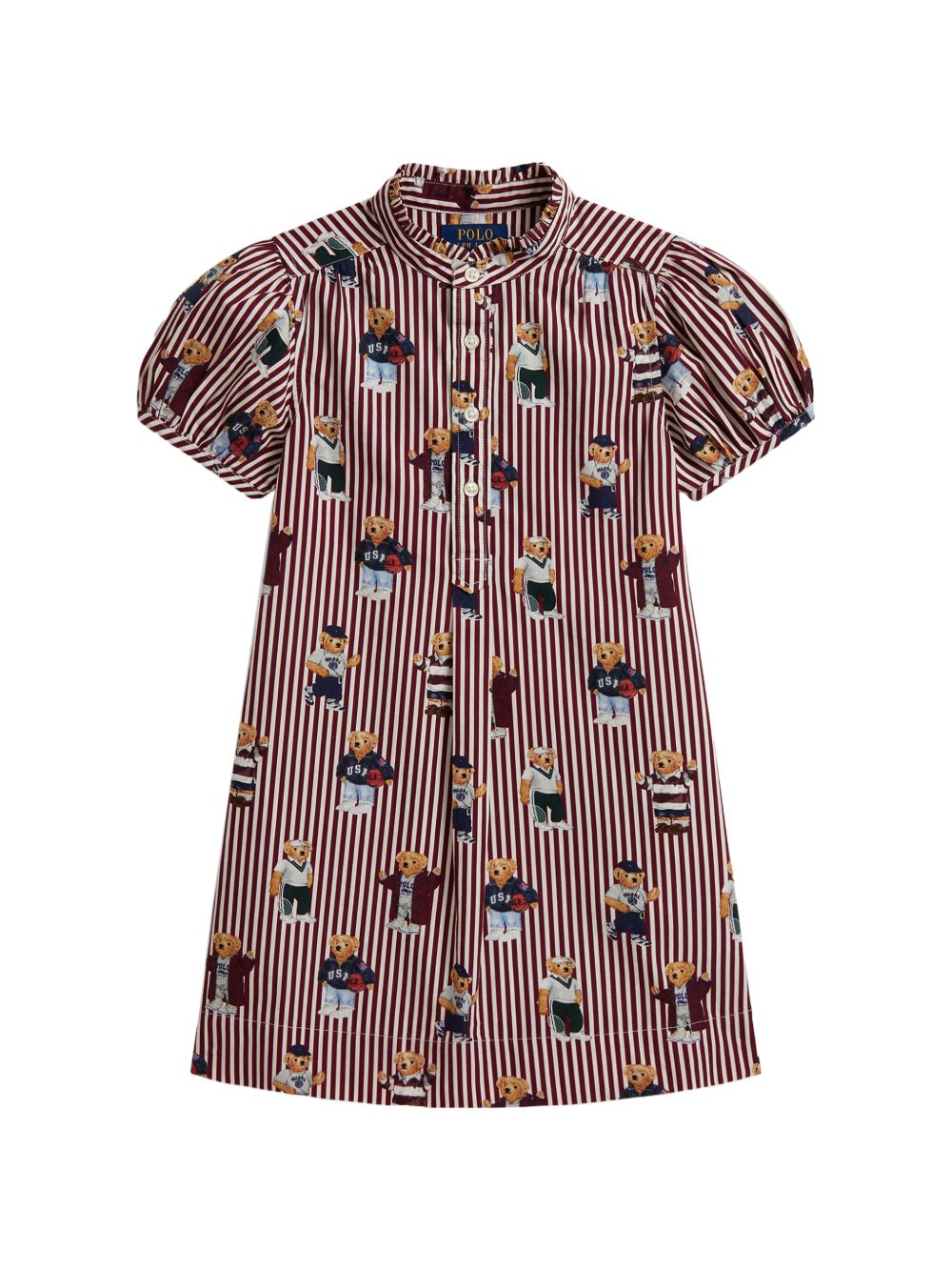 Abito per bambina Ralph Lauren Kids borgogna con motivo a righe verticali 312B35632 001 Ralph Lauren kids 