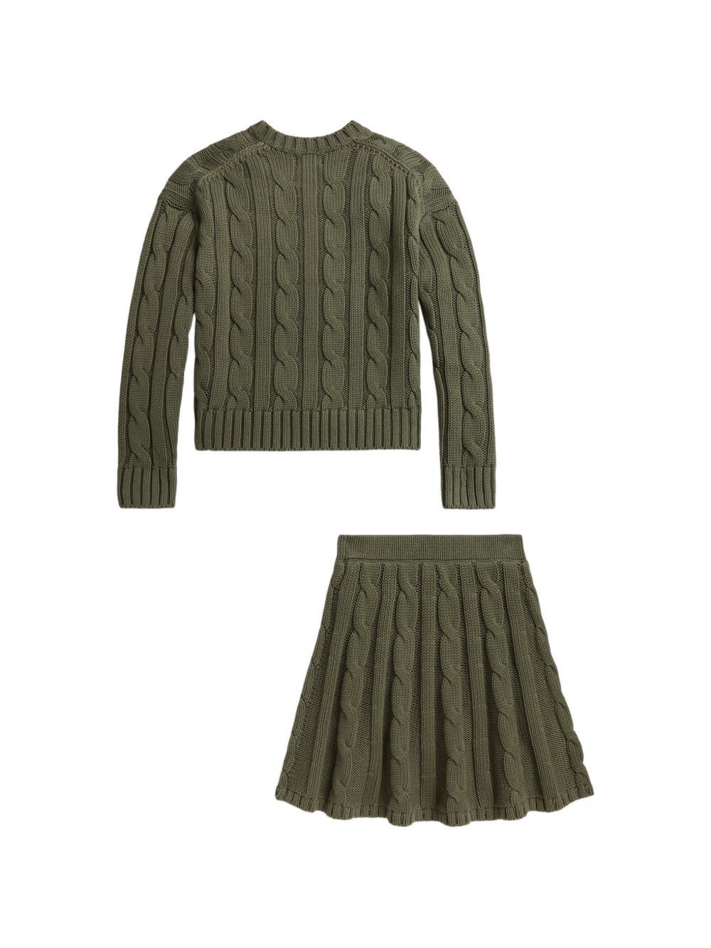 Set maglione e gonna per bambina Polo Ralph Lauren Kids verde con trama intrecciata 313978863 500 Ralph Lauren kids 