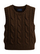 Gilet per bambina Polo Ralph Lauren Kids marrone con motivo Polo Pony ricamato 313B25969 002 Ralph Lauren kids 