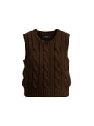 Gilet per bambina Polo Ralph Lauren Kids marrone con motivo Polo Pony ricamato 313B25969 002 Ralph Lauren kids 