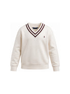 Felpa per bambino Polo Ralph Lauren Kids bianca con scollo a V 313B26259 001 Ralph Lauren kids 