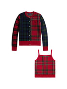 Set cardigan e top per bambina Polo Ralph Lauren Kids rosso con design a patchwork 313B28314 001 Ralph Lauren kids 
