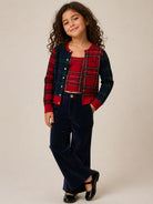 Set cardigan e top per bambina Polo Ralph Lauren Kids rosso con design a patchwork 313B28314 001 Ralph Lauren kids 