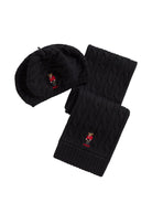Set cappello e sciarpa per bambini Polo Ralph Lauren Kids nero con motivo Polo Bear 313B28318 001 Ralph Lauren kids 