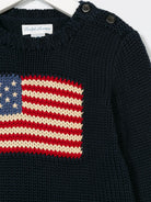 Maglione per neonato Ralph Lauren Kids blu navy con stampa grafica sul davanti 320668285 001 Ralph Lauren kids 