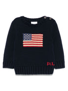 Maglione per neonato Ralph Lauren Kids blu navy con stampa grafica sul davanti 320668285 001 Ralph Lauren kids 