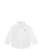 Camicia per neonato Ralph Lauren Kids bianca con logo ricamato sul petto 320952199 002 Ralph Lauren kids 