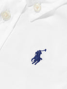 Camicia per neonato Ralph Lauren Kids bianca con logo ricamato sul petto 320952199 002 Ralph Lauren kids 