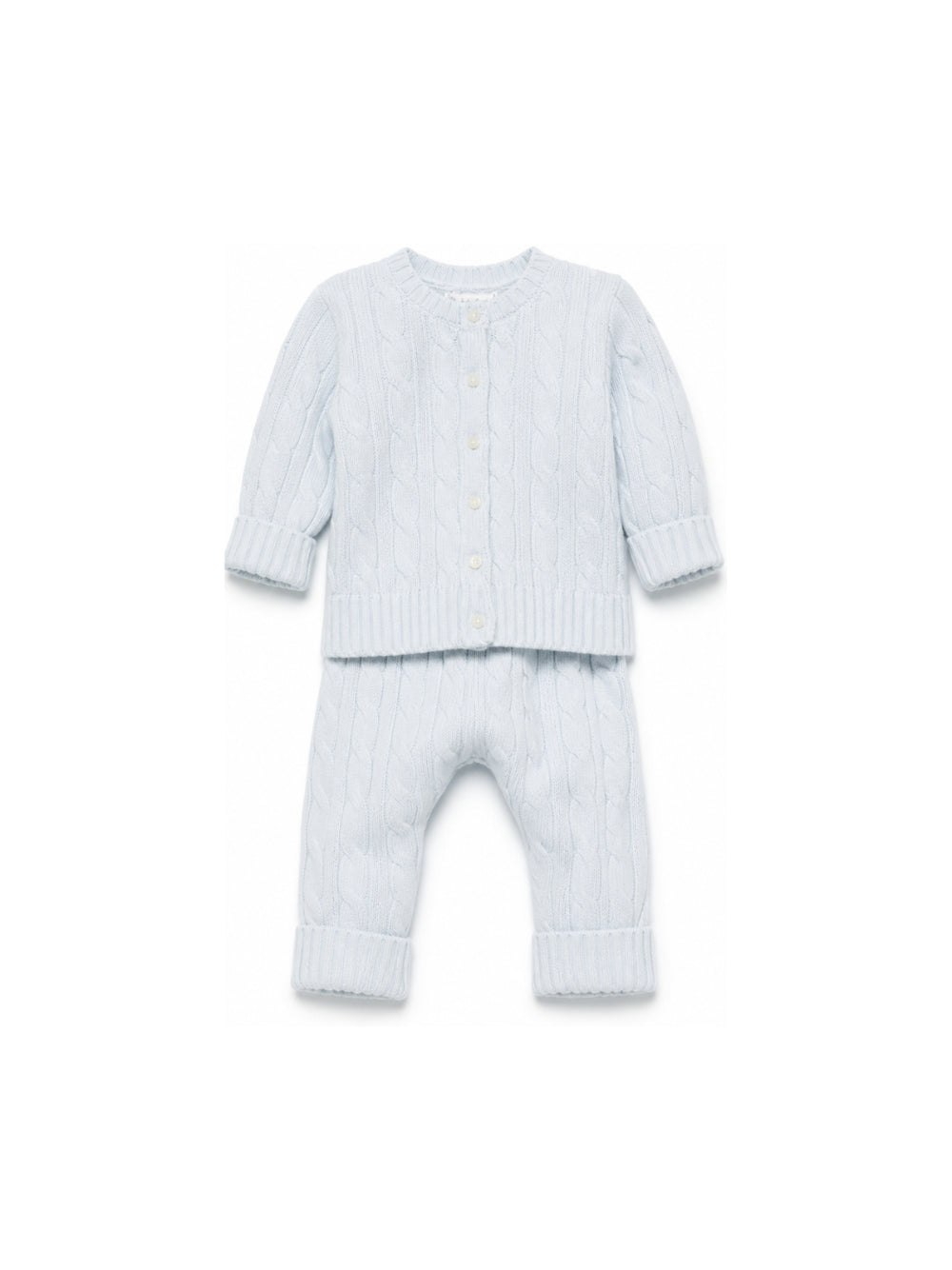 Set due pezzi maglione e pantaloni per neonato Polo Ralph Lauren Kids azzurro con trama intrecciata 320966889 002 Ralph Lauren kids 