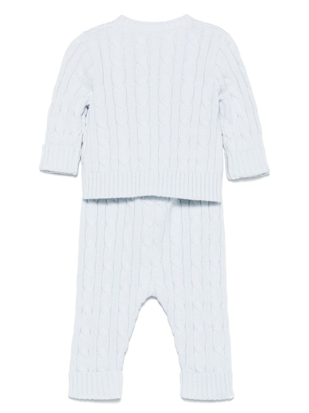 Set due pezzi maglione e pantaloni per neonato Polo Ralph Lauren Kids azzurro con trama intrecciata 320966889 002 Ralph Lauren kids 