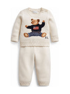 Set maglione e pantaloni per neonati Polo Ralph Lauren Kids bianco con ricamo Polo Bear sul davanti 320973695 500 Ralph Lauren kids 