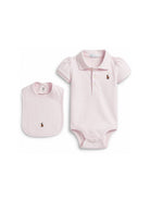 Set body e bavaglino per neonata Polo Ralph Lauren Kids rosa con logo ricamato 320981613 001 Ralph Lauren kids 