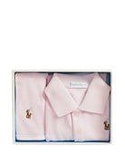 Set body e bavaglino per neonata Polo Ralph Lauren Kids rosa con logo ricamato 320981613 001 Ralph Lauren kids 