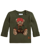 Maglione per neonato Polo Ralph Lauren Kids verde con ricamo Polo Bear 320B26206 001 Ralph Lauren kids 