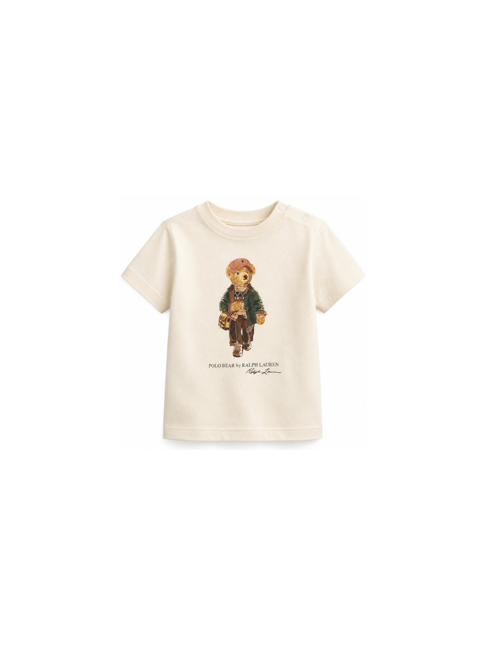 T-shirt per neonato Polo Ralph Lauren Kids beige con stampa grafica 320B27298 001 Ralph Lauren kids 