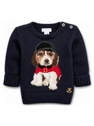 Maglione per neonato Polo Ralph Lauren Kids blu con intarsio a forma di cane 320B28343 001 Ralph Lauren kids 