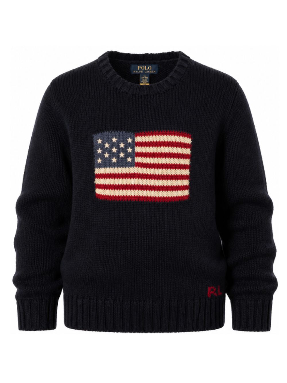 Maglione per bambino Polo Ralph Lauren kids blu con bandiera americana ricamata 322668285 001 Ralph Lauren kids 