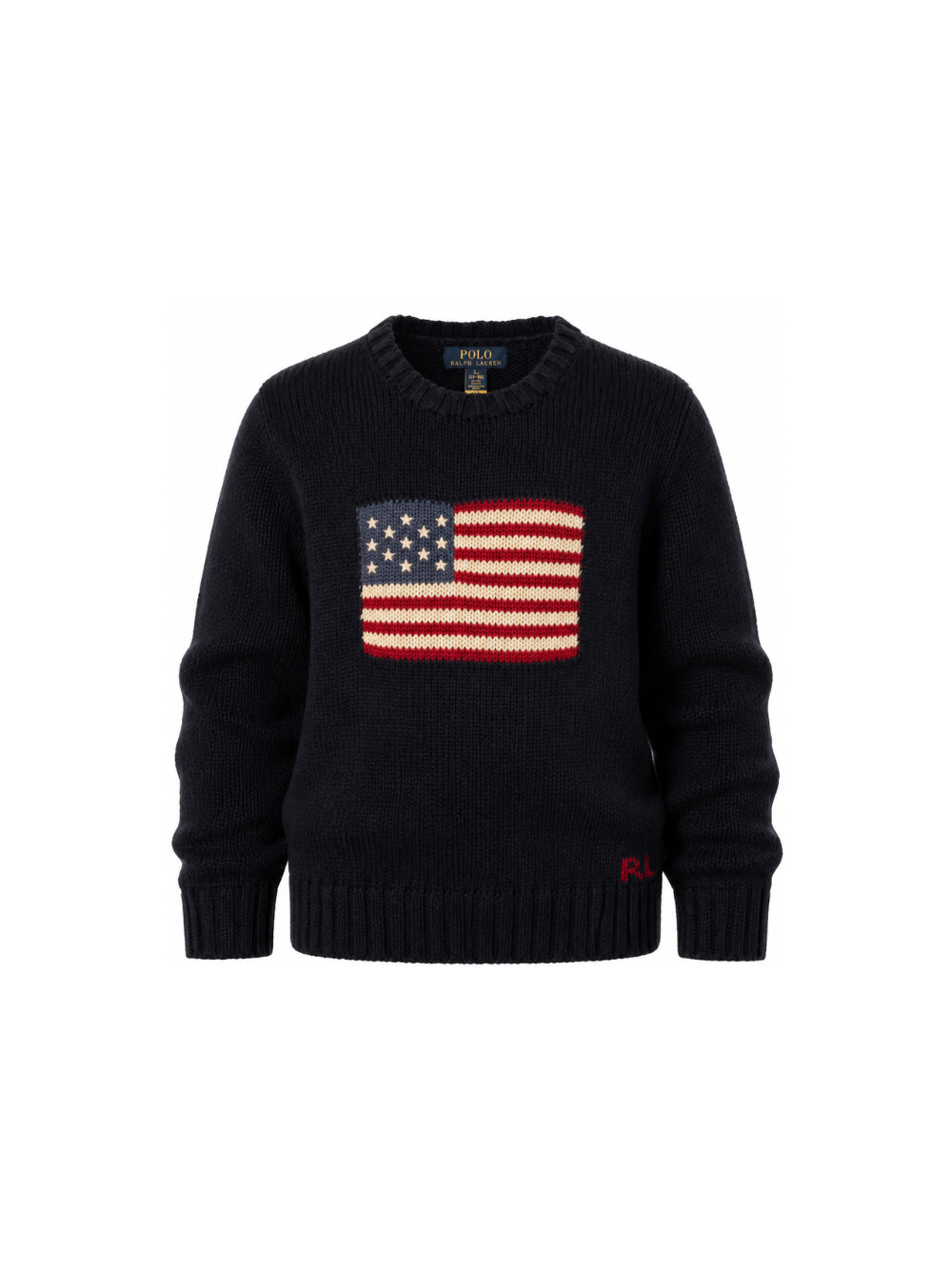 Maglione per bambino Polo Ralph Lauren kids blu con bandiera americana ricamata 322668285 001 Ralph Lauren kids 