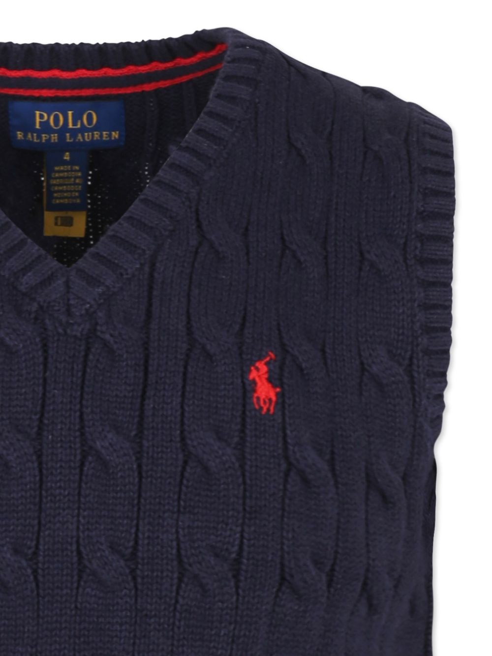 Gilet per bambino Polo Ralph Lauren Kids blu con scollo a V 322702300 026 Ralph Lauren kids 