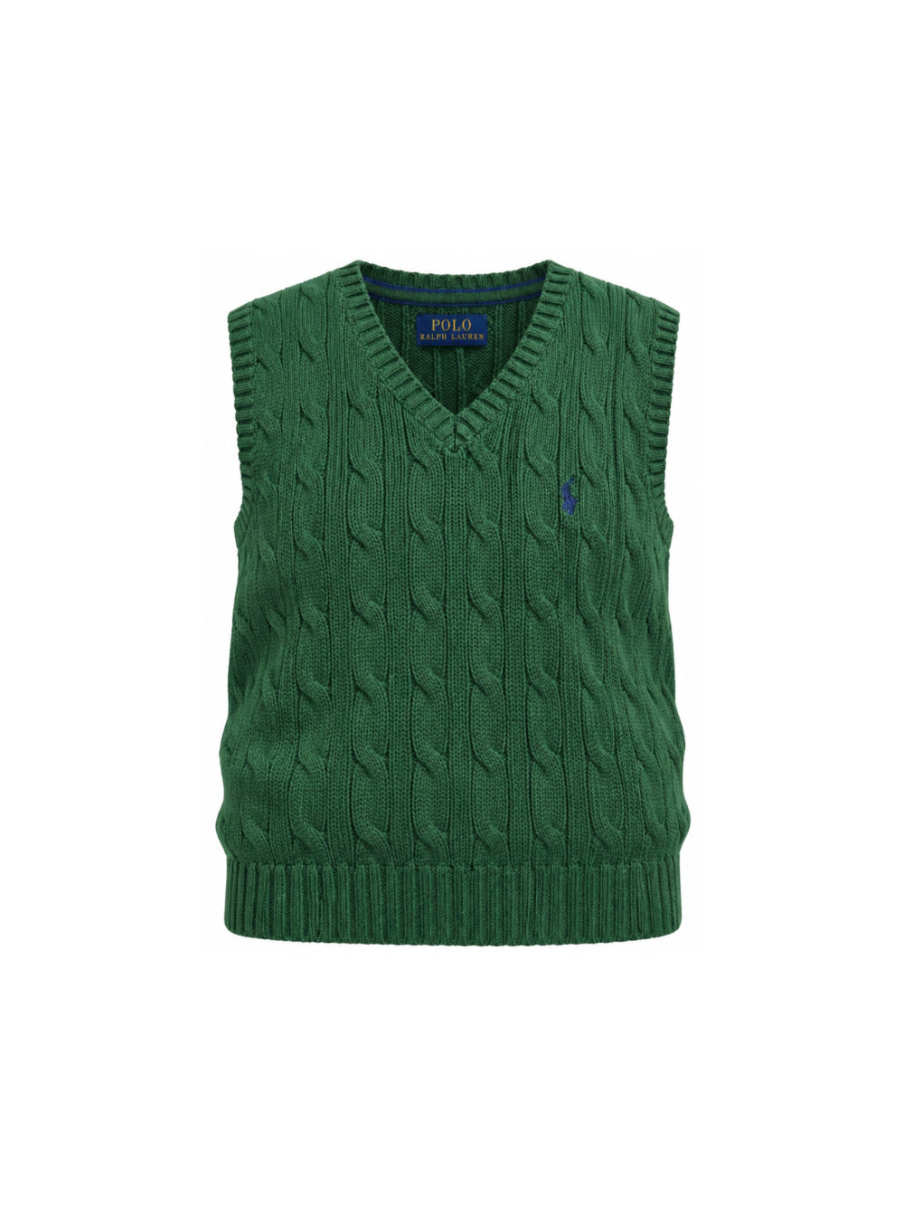Gilet per bambino Polo Ralph Lauren Kids verde con scollo a V 322702300 GREEN Ralph Lauren kids 