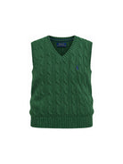 Gilet per bambino Polo Ralph Lauren Kids verde con scollo a V 322702300 GREEN Ralph Lauren kids 