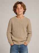 Maglione per bambino Polo Ralph Lauren Kids beige con trama intrecciata 322702674 082 Ralph Lauren kids 