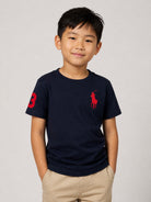 T-shirt per bambino Polo Ralph Lauren Kids blu con motivo Polo Pony ricamato sul davanti 322832907 039 Ralph Lauren kids 