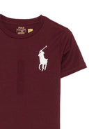 T-shirt per bambino Raulph Lauren Kids bordeaux con logo ricamato 322832907 508 Ralph Lauren kids 