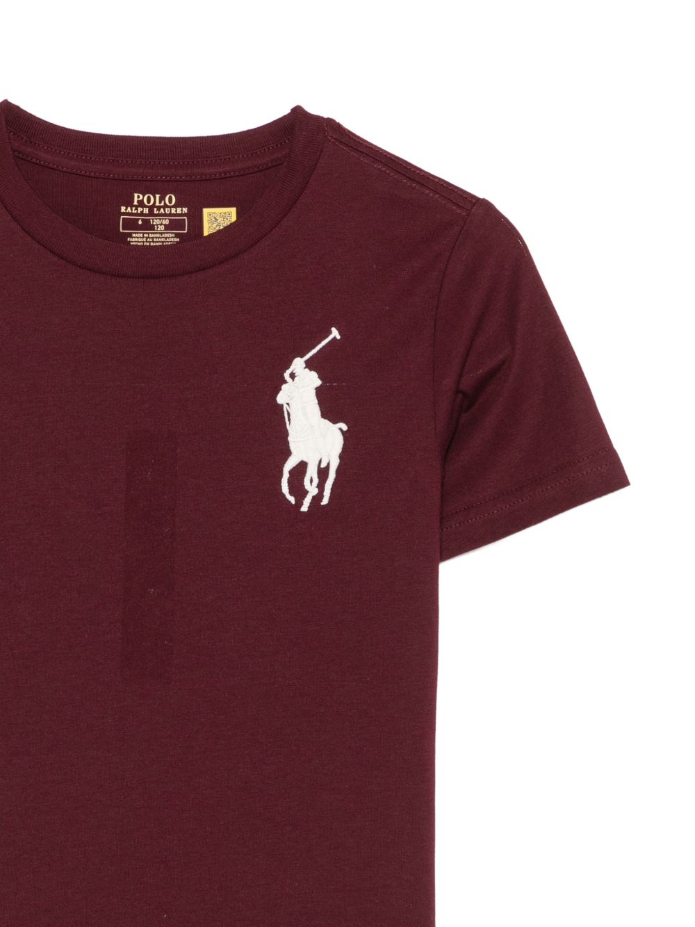 T-shirt per bambino Raulph Lauren Kids bordeaux con logo ricamato 322832907 508 Ralph Lauren kids 