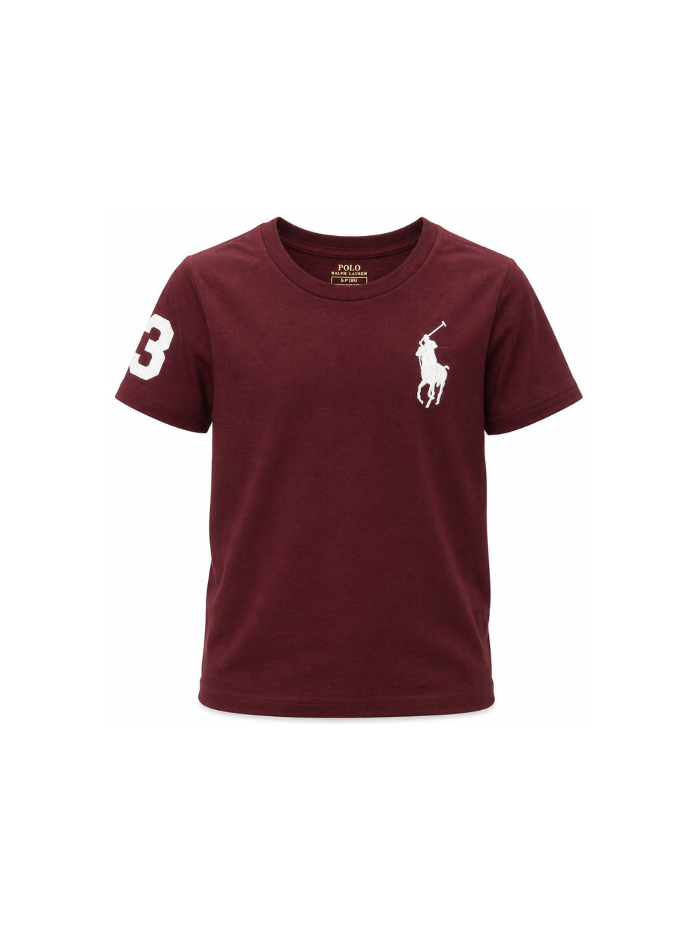 T-shirt per bambino Raulph Lauren Kids bordeaux con logo ricamato 322832907 508 Ralph Lauren kids 