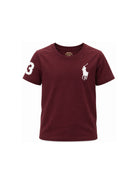 T-shirt per bambino Raulph Lauren Kids bordeaux con logo ricamato 322832907 508 Ralph Lauren kids 