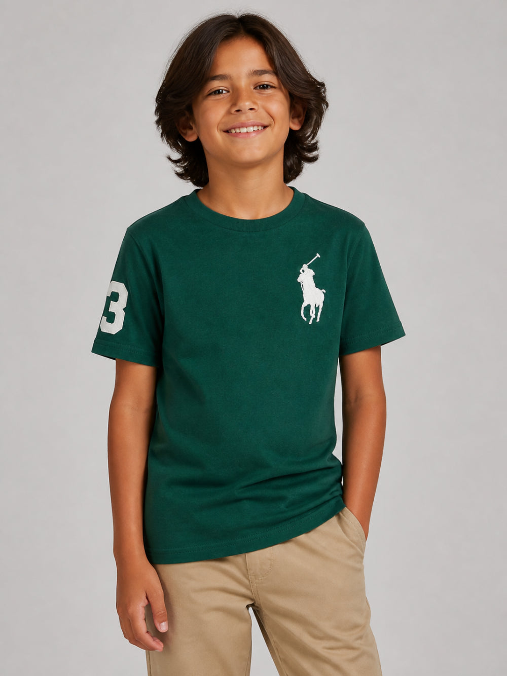 T-shirt per bambino Polo Ralph Lauren Kids verde con dettaglio Polo Pony 322832907 509 Ralph Lauren kids 