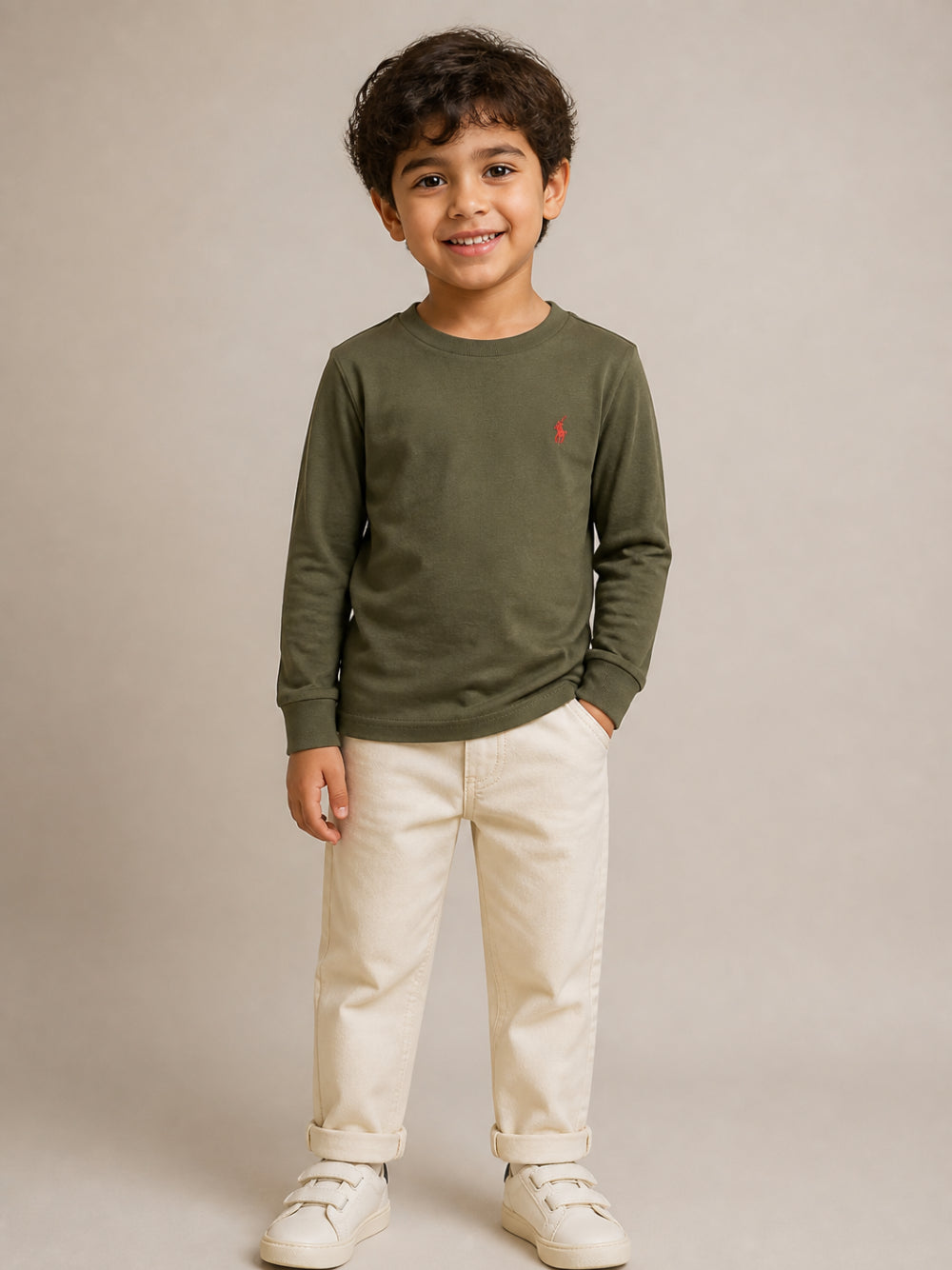 T-shirt per bambino Polo Ralph Lauren Kids verde con ricamo logo 322854677 506 Ralph Lauren kids 