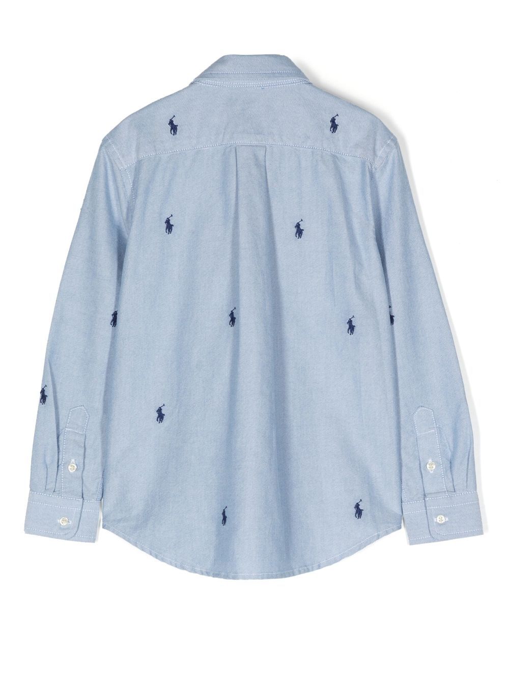 Camicia per bambino Polo Ralph Lauren Kids azzurra con ricami Polo Pony all-over 322878876 001 Ralph Lauren kids 