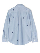 Camicia per bambino Polo Ralph Lauren Kids azzurra con ricami Polo Pony all-over 322878876 001 Ralph Lauren kids 