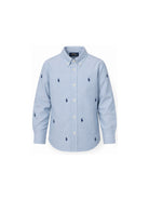 Camicia per bambino Polo Ralph Lauren Kids azzurra con ricami Polo Pony all-over 322878876 001 Ralph Lauren kids 