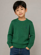 Maglione per bambino Ralph Lauren Kids verde con logo rimato sul petto 322970429 GREEN Ralph Lauren kids 