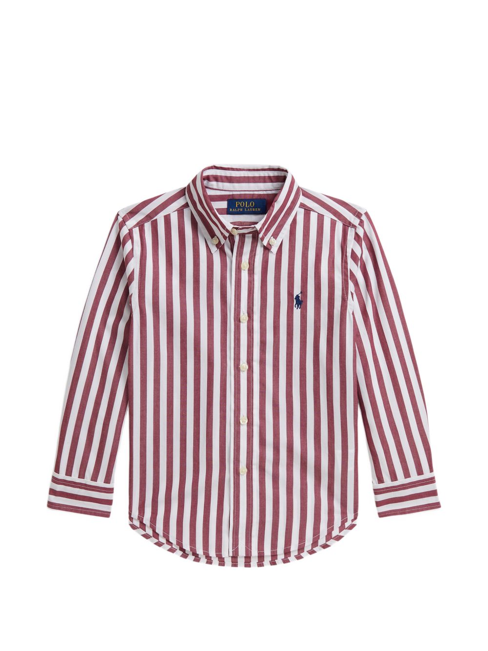 Camicia per bambino Ralph Lauren Kids rossa con motivo a righe verticali 322979319 BURGANDY Ralph Lauren kids 