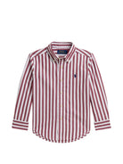 Camicia per bambino Ralph Lauren Kids rossa con motivo a righe verticali 322979319 BURGANDY Ralph Lauren kids 