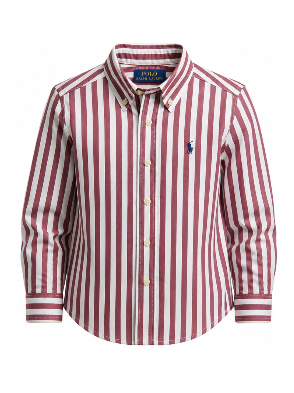 Camicia per bambino Ralph Lauren Kids rossa con motivo a righe verticali 322979319 BURGANDY Ralph Lauren kids 