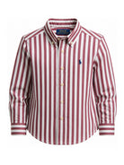 Camicia per bambino Ralph Lauren Kids rossa con motivo a righe verticali 322979319 BURGANDY Ralph Lauren kids 