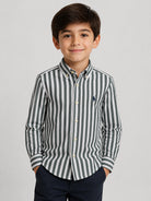 Camicia per bambino Ralph Lauren Kids verde con motivo a righe verticali 322979319 GREEN Ralph Lauren kids 