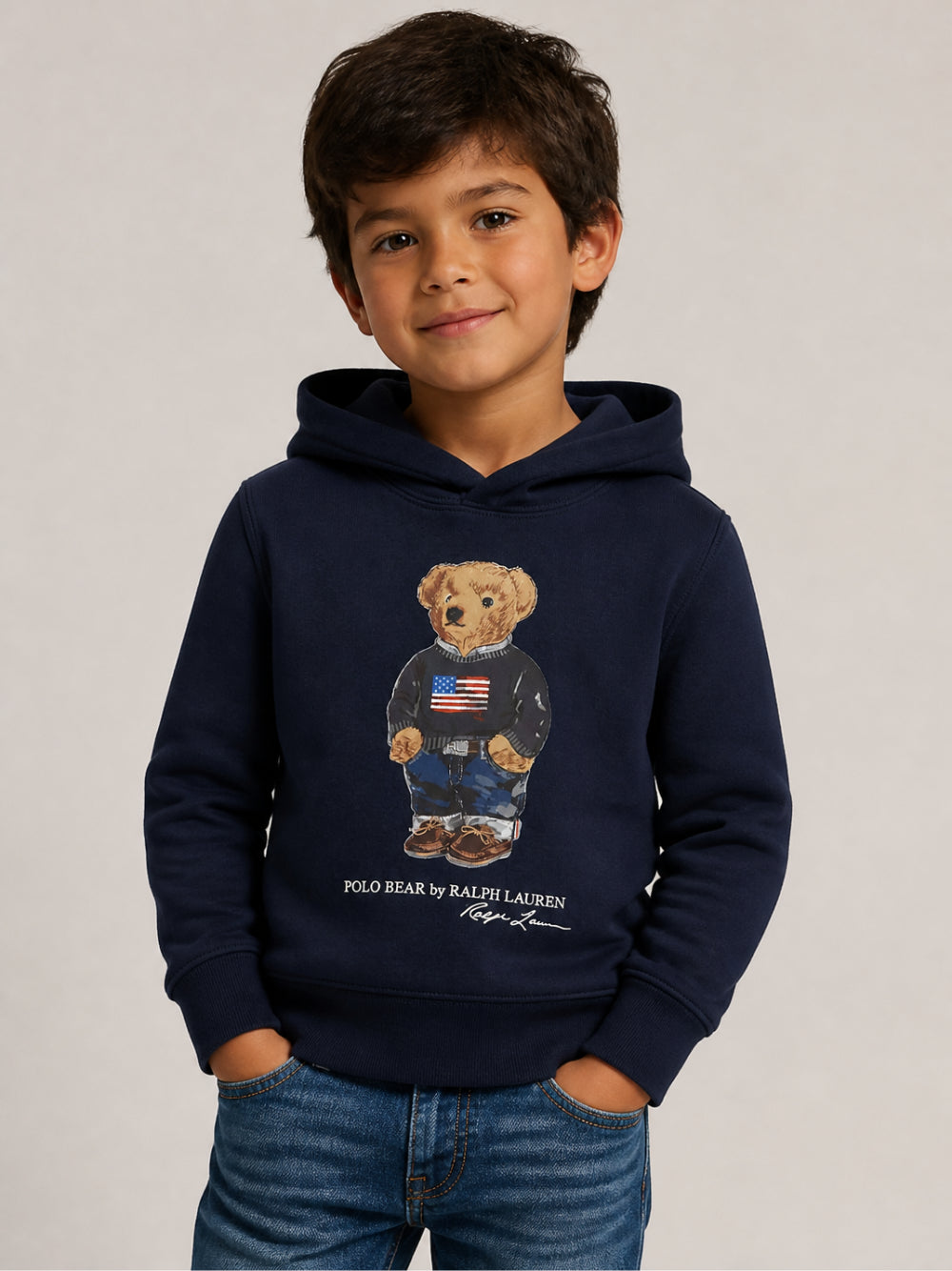 Felpa per bambino Polo Ralph Lauren Kids blu con stampa grafica Polo Bear 322A10529 001 Ralph Lauren kids 