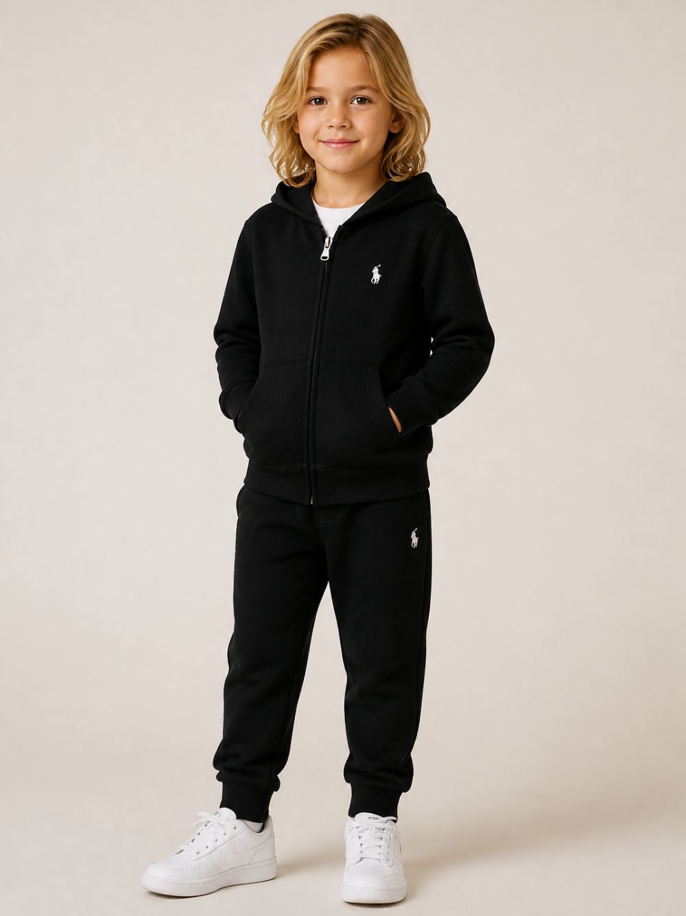 Pantaloni sportivi per bambino Polo Ralph Lauren Kids nero con motivo Polo Pony 322A95764 005 Ralph Lauren kids 