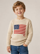 Maglione per bambino Polo Ralph Lauren Kids beige con ricamo bandiera 322B18575 001 Ralph Lauren kids 