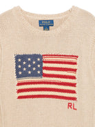 Maglione per bambino Polo Ralph Lauren Kids beige con ricamo bandiera 322B18575 001 Ralph Lauren kids 