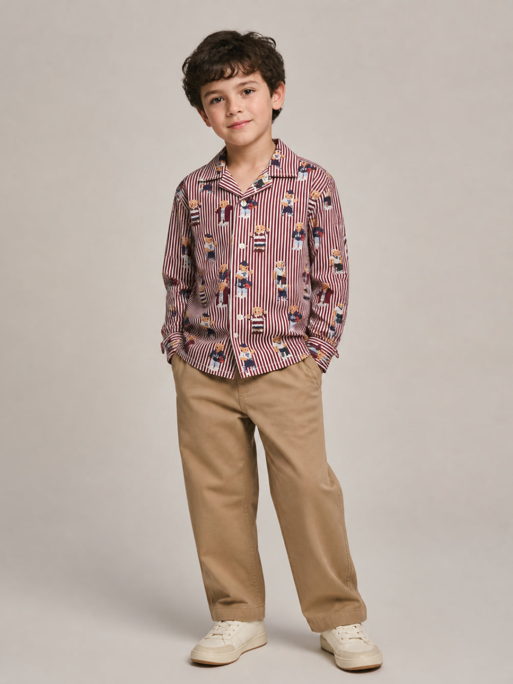 Pantaloni per bambino Ralph Lauren Kids marrone con logo ricamato sul retro 322B27254 002 Ralph Lauren kids 