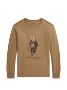 T-shirt per bambino Polo Ralph Lauren Kids beige con stampa grafica 322B27277 001 Ralph Lauren kids 