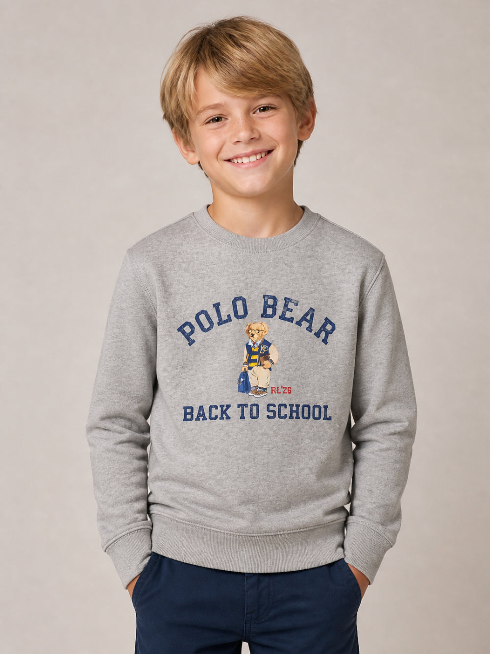 Felpa per bambino Polo Ralph Lauren Kids grigia con motivo Polo Bear 322B27292 001 Ralph Lauren kids 
